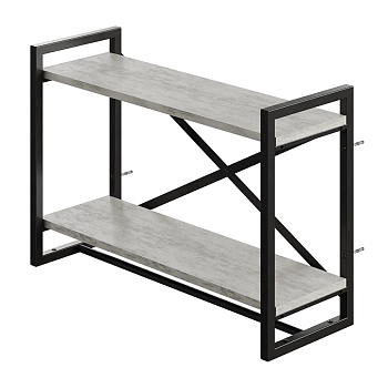 Полка навесная GUTTA 470х690х250 (2 полки) черный/патина