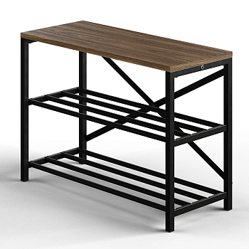 Обувница лофт GUTTA 500х690х290 (3 полки) черный/коричневые